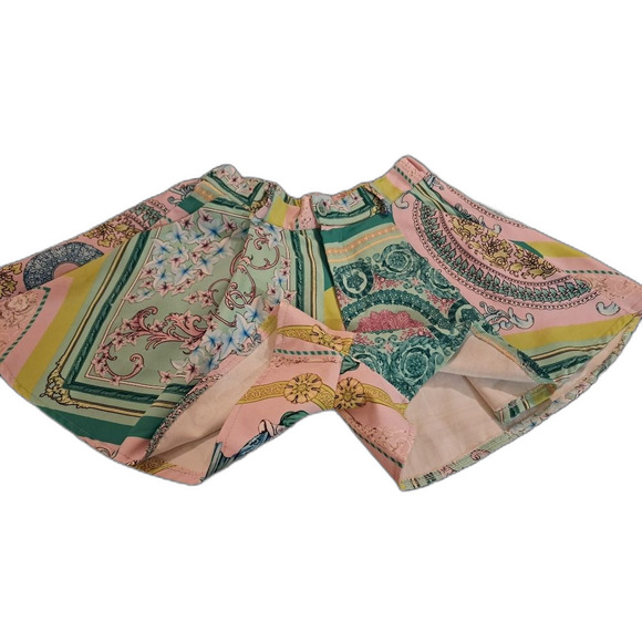 Garconne Multicolor Loose Fit Shorts Antique French Victorian Print, size S/M - Picture 5 of 13